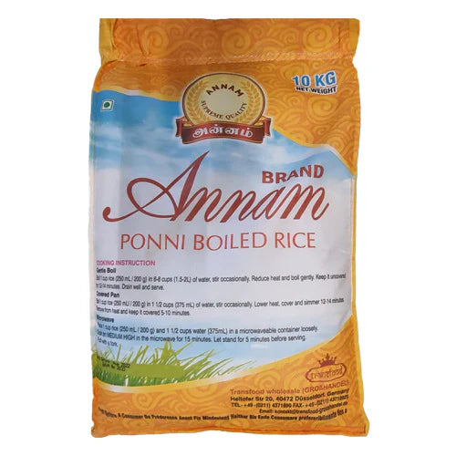 Annam Ponni Boiled Rice 10 kg - Hindusthan Supermart