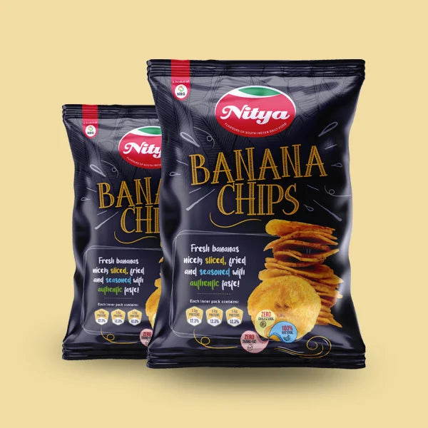 Nitya Malabar Banana Chips Plain and Salted 150 g
