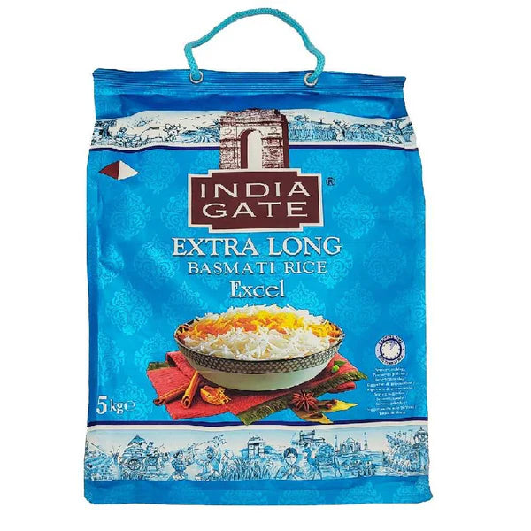 India Gate Extra Long Basmati Rice Excel 5 kg - Hindusthan Supermart