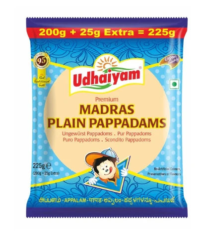Udhaiyam Madras Plain Papad 225 g