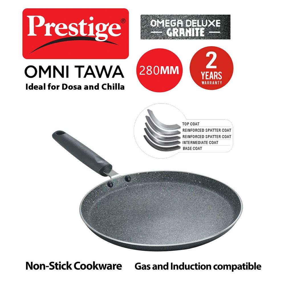 Prestige Alu Non Stick Granite Omni Tawa 28cm