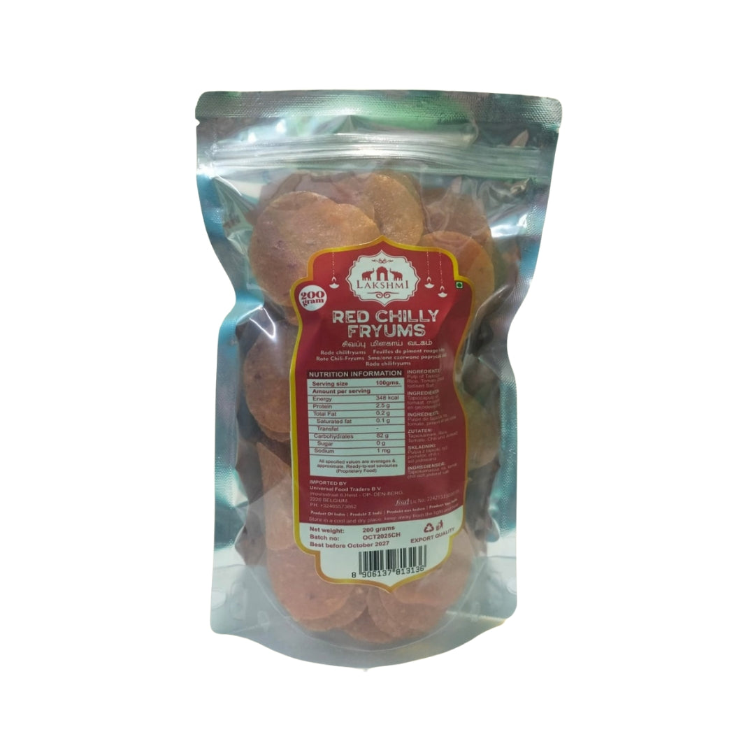 Lakshmi Red Chilli Fryums / Vadagam 200g