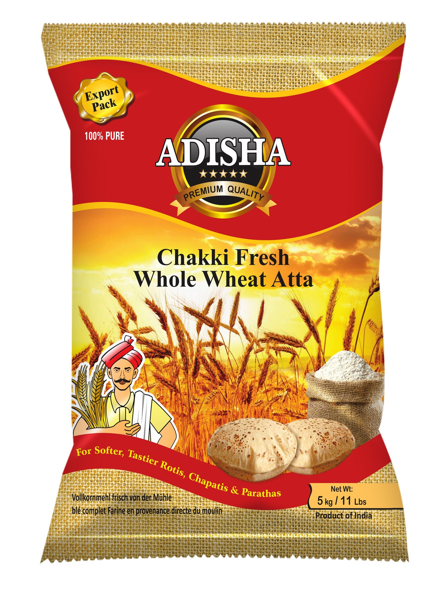 Adisha Whole Wheat Atta 5 Kg